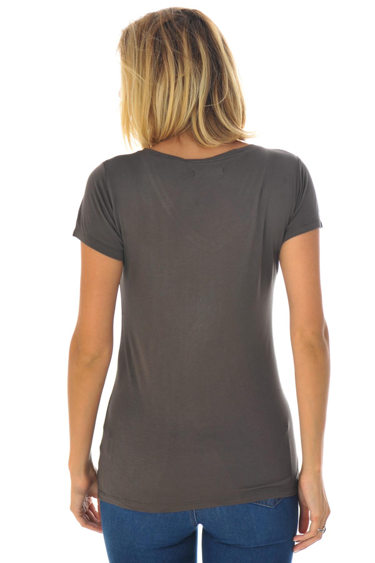 Forever Kaporal t-shirt in asphalt color - Image n°4