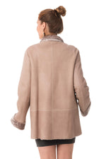 Desert rose reversed sheepskin coat-reversible, sleek or cosy. - Image n°5