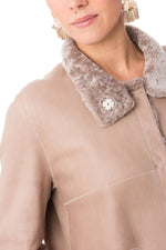 Desert rose reversed sheepskin coat-reversible, sleek or cosy. - Image n°6