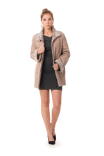 Desert rose reversed sheepskin coat-reversible, sleek or cosy. - Image n°2