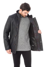 Men's coat in fur-lined lambskin - Image n°4