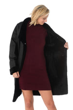 Reversible black shearling coat - Image n°11