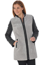 Lambskin and shearling unite in this chic zip-front coat for winter. - Image n°3