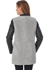 Lambskin and shearling unite in this chic zip-front coat for winter. - Image n°6