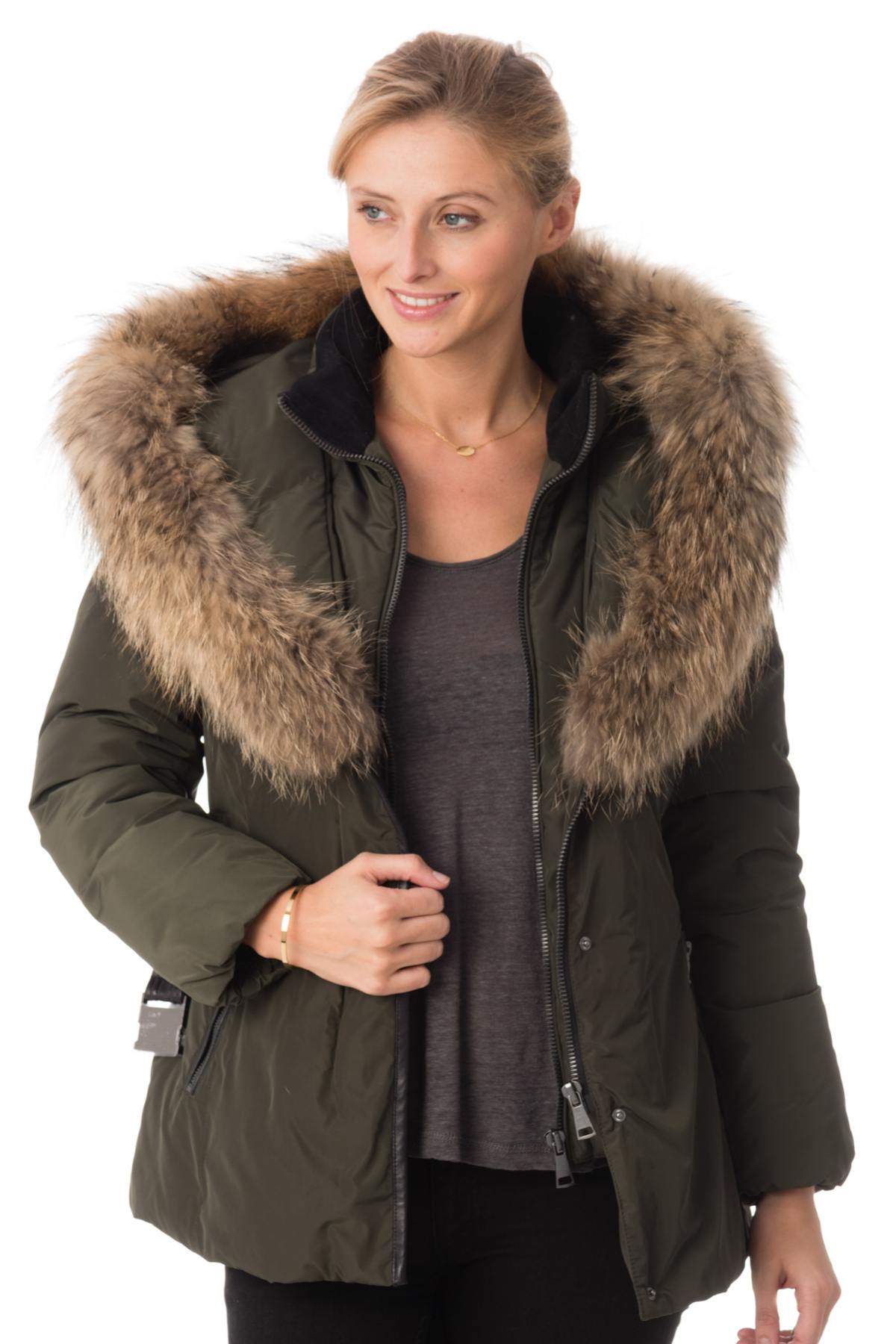 Women's mid-length khaki jacket Intuition - Image n°3