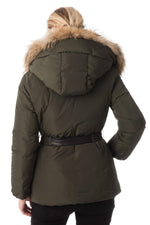 Women's mid-length khaki jacket Intuition - Image n°6