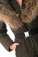 Women's mid-length khaki jacket Intuition - Image n°7