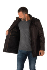 KODY 29: mid-length lambskin coat with detachable vegan-fur collar. - Image n°3