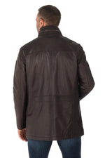 KODY 29: mid-length lambskin coat with detachable vegan-fur collar. - Image n°4