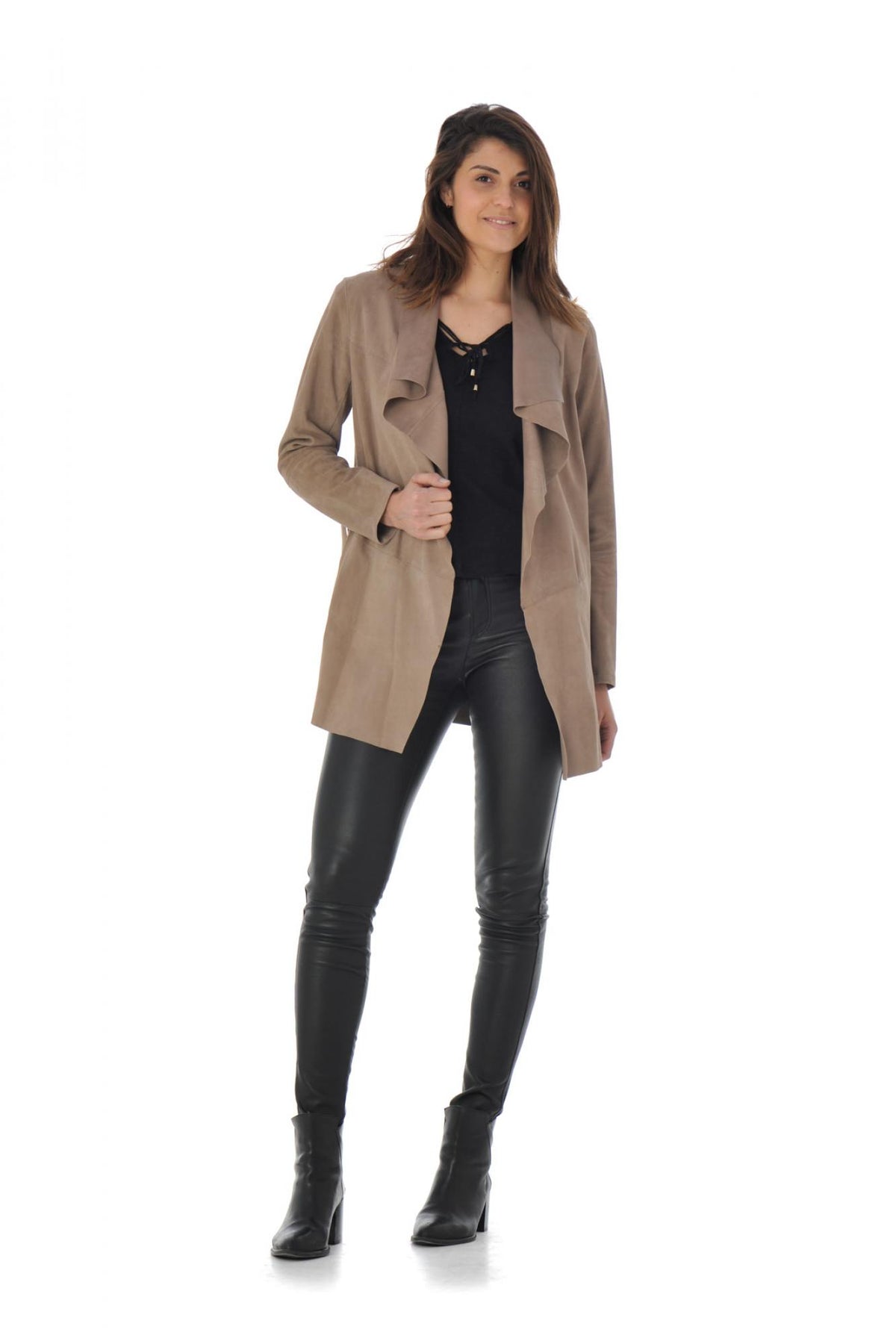 Women's leather trench coat - Image n°2