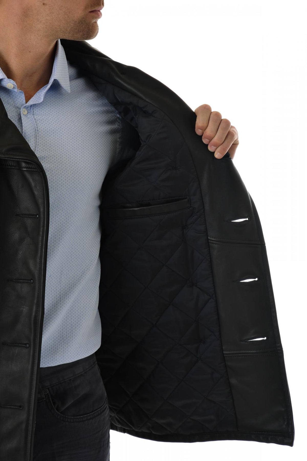 Schott's naval pea coat in robust cowhide, built for enduring style. - Image n°18