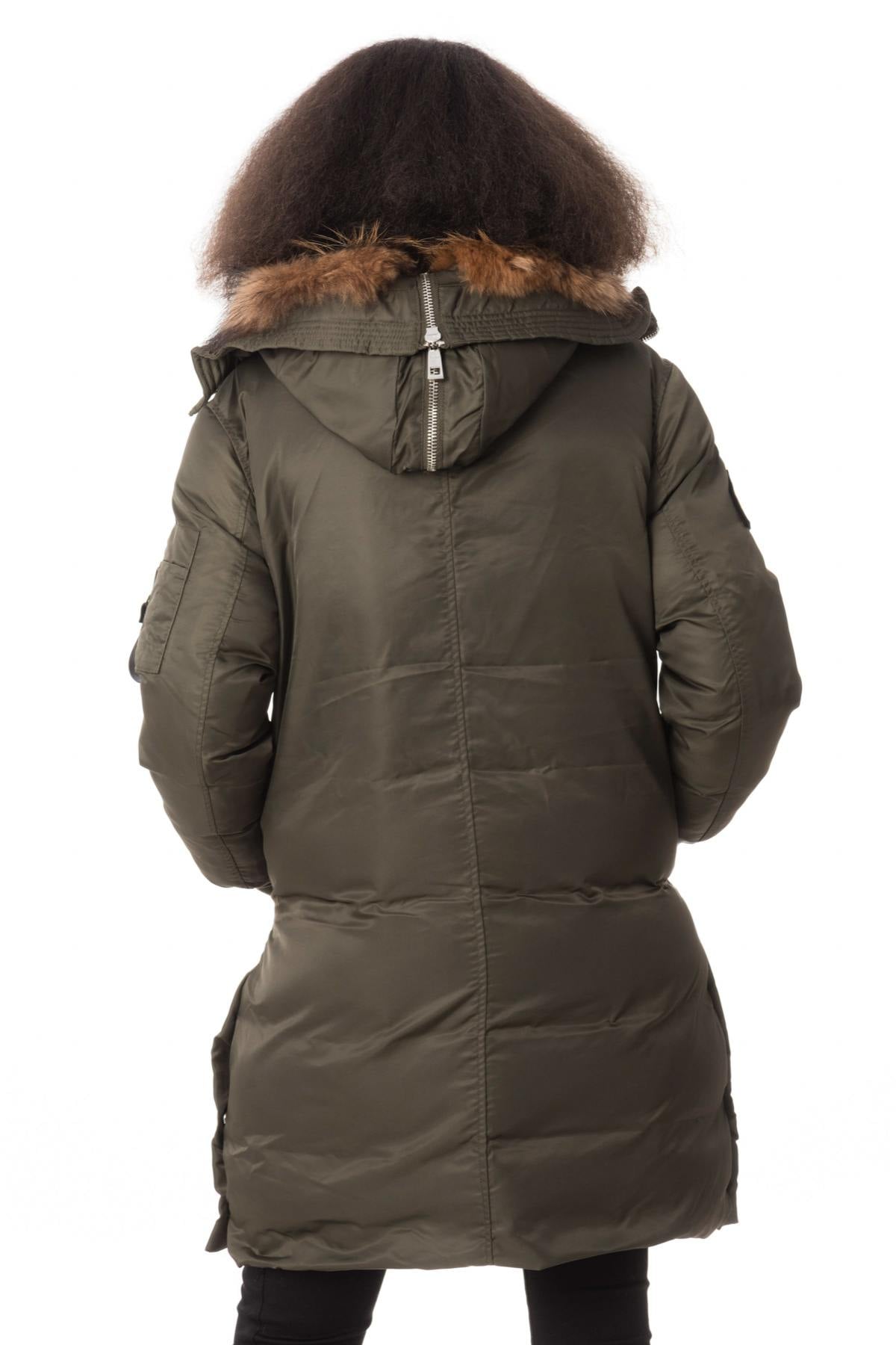 Women's khaki parka with fur - Image n°7