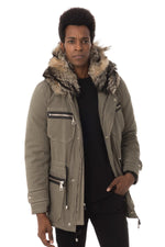 Men's parka with fox fur hood - Image n°1
