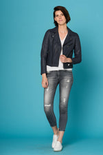 Women's Biker Jacket with fluorescent stars Cityzen - Image n°2