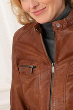 Women's biker collar jacket - Image n°7