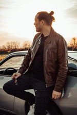 Daytona's soft lambskin jacket: aged, slim-fit, with a shirt collar. - Image n°7