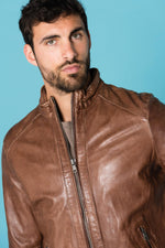 Men's bison lambskin leather jacket - Image n°6