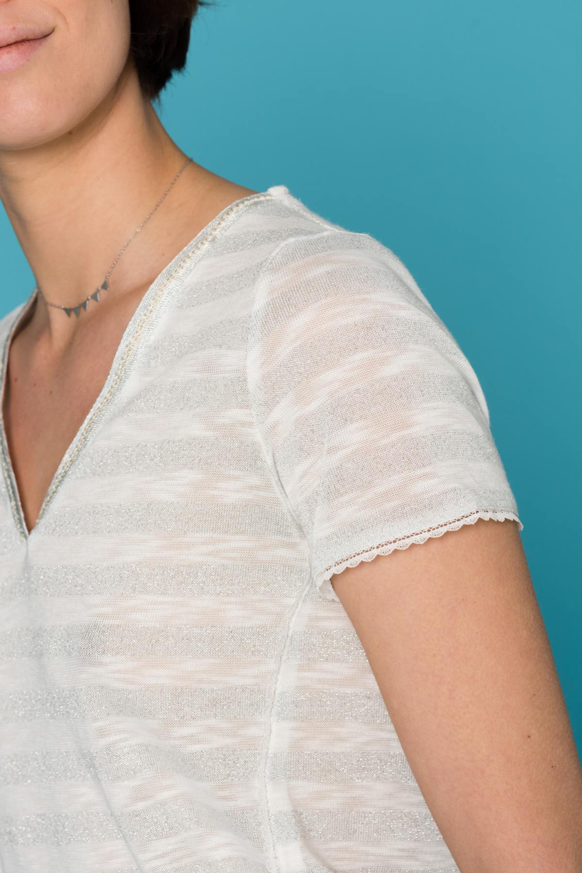 Ecru iridescent t-shirt - Image n°4
