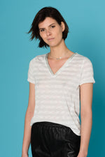 Ecru iridescent t-shirt - Image n°1