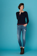 Thin navy blue sweater - Image n°3