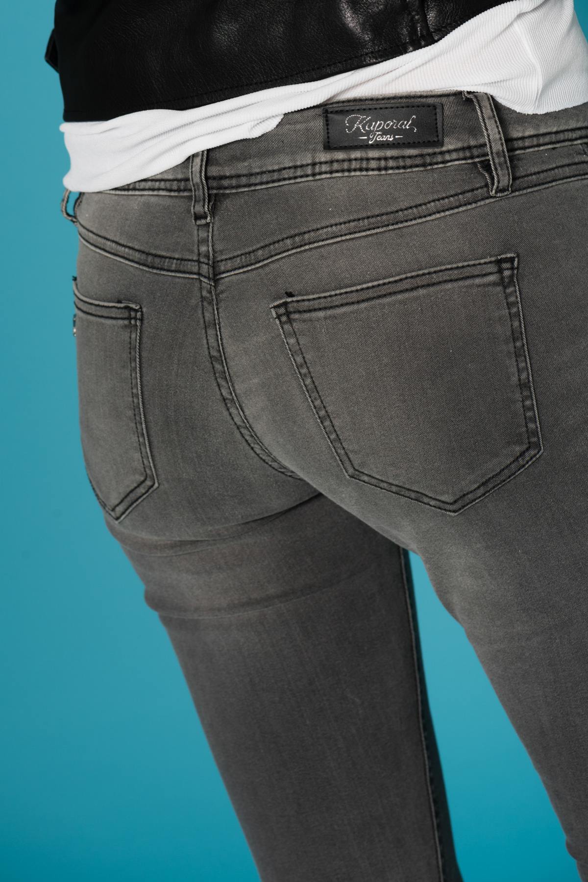 Women's gray skinny jeans - Image n°6