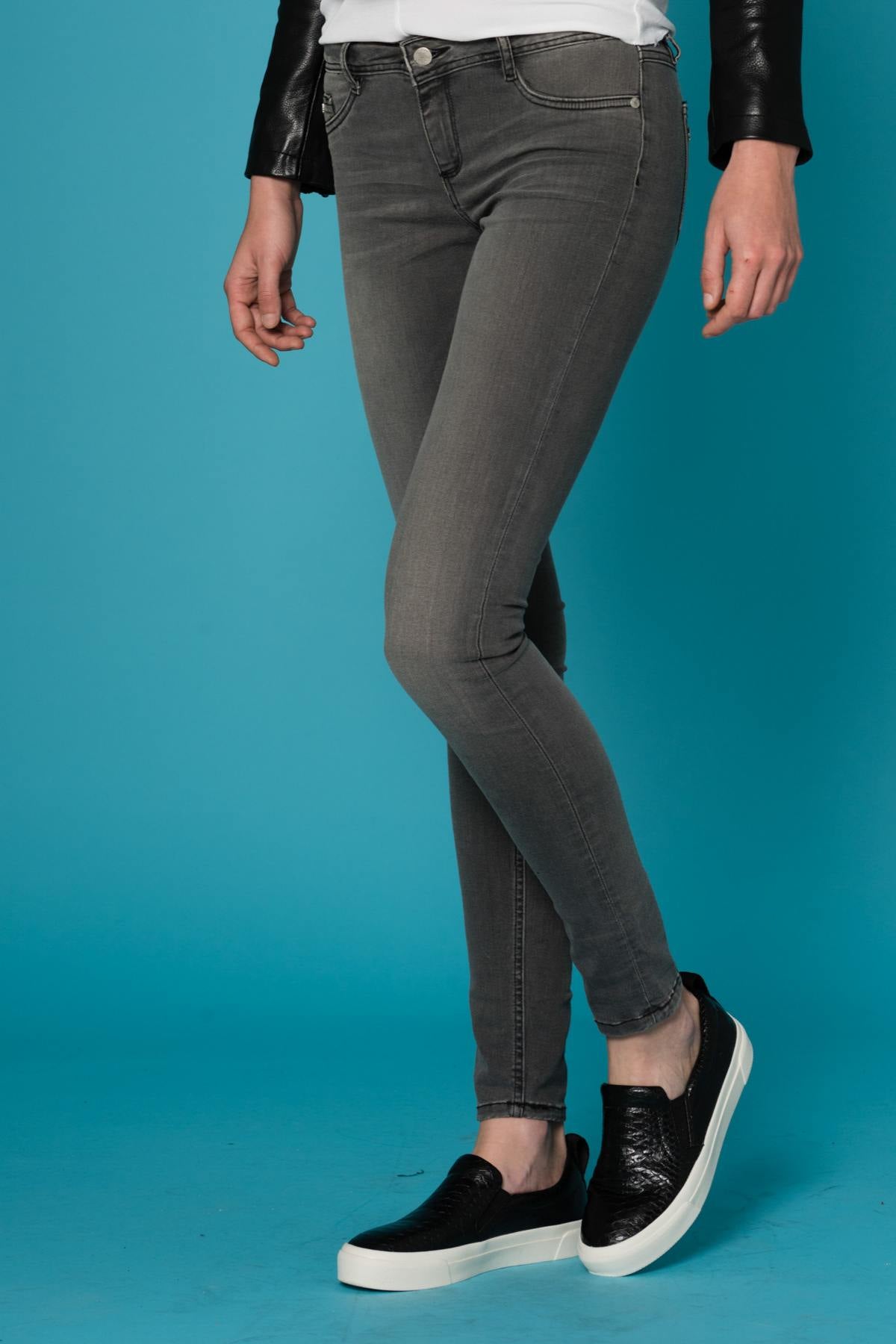 Women's gray skinny jeans - Image n°2