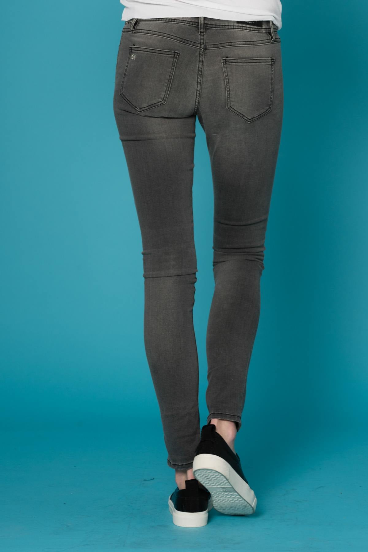 Women's gray skinny jeans - Image n°4
