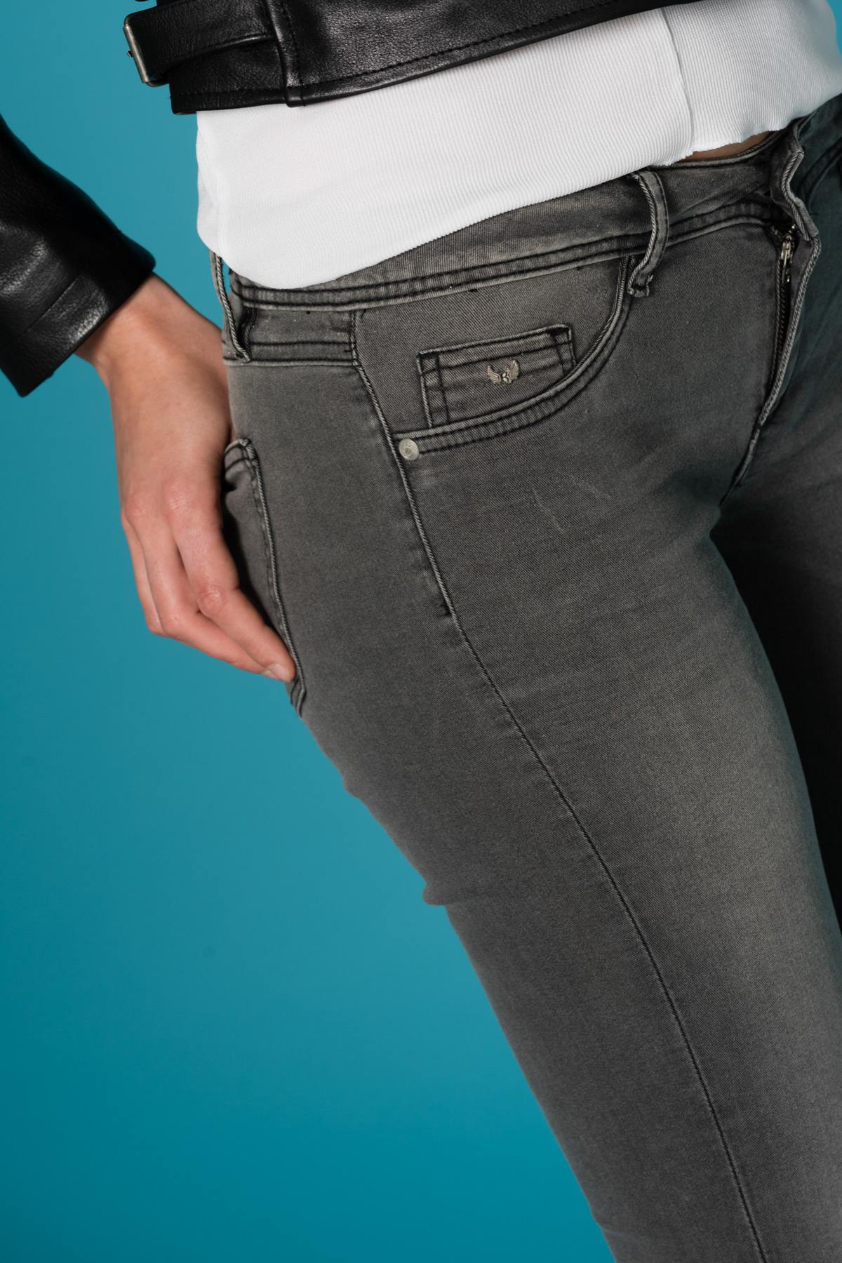 Women's gray skinny jeans - Image n°7