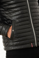 Thin and warm men's down jacket in black color - Image n°6