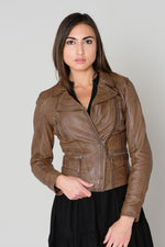 Aged cognac sheep leather, slim biker jacket: Oakwood's CAMERA 507. - Image n°5