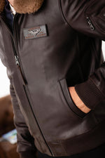 Thick cowhide aviator with wool collar and quilted lining. - Image n°4
