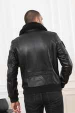 Lambskin aviator jacket with removable shearling collar and lining. - Image n°9