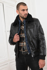 Lambskin aviator jacket with removable shearling collar and lining. - Image n°16