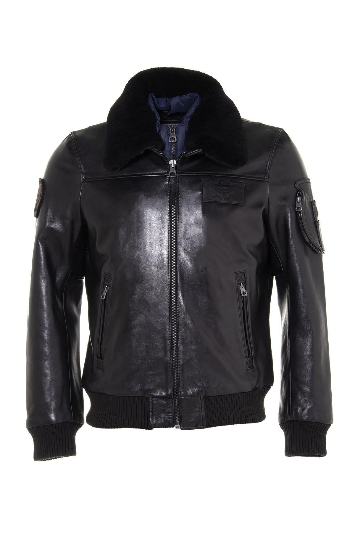 Lambskin aviator jacket with removable shearling collar and lining. - Image n°8