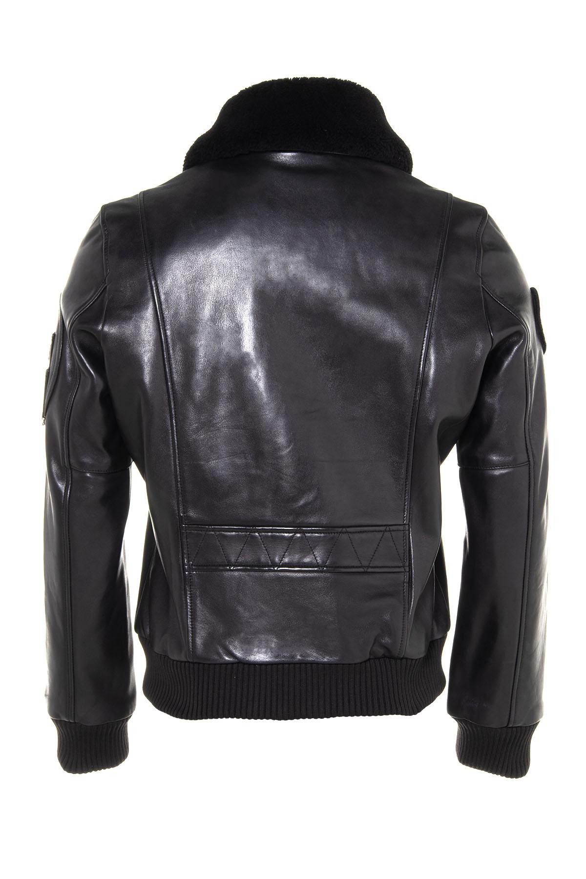 Lambskin aviator jacket with removable shearling collar and lining. - Image n°10