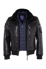 Lambskin aviator jacket with removable shearling collar and lining. - Image n°4
