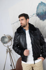 Lambskin aviator jacket with removable shearling collar and lining. - Image n°13