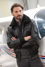 Lambskin aviator jacket with removable shearling collar and lining. - Image n°1