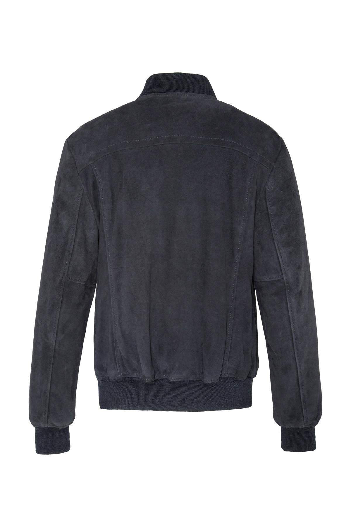 A goatskin jacket with suede finish, teddy collar, and ribbed details. - Image n°7