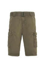 Olive green military shorts - Image n°1