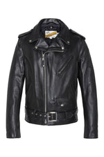 The 118L Black: Schott's longer Perfecto in heavyweight cowhide. - Image n°2