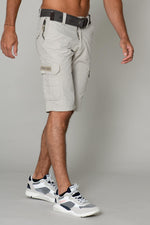 Cement gray shorts with belt - Image n°5