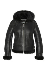 A fitted sheepskin bomber by Schott, lined with fur for winter warmth. - Image n°3