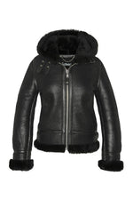 A fitted sheepskin bomber by Schott, lined with fur for winter warmth. - Image n°3