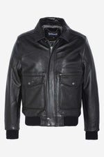 Thick cowhide A-2 aviator jacket with patina and removable collar. - Image n°8