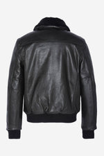 Thick cowhide A-2 aviator jacket with patina and removable collar. - Image n°9