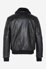Thick cowhide A-2 aviator jacket with patina and removable collar. - Image n°9