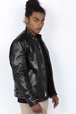 Schott men's jacket in black horse leather - Image n°8