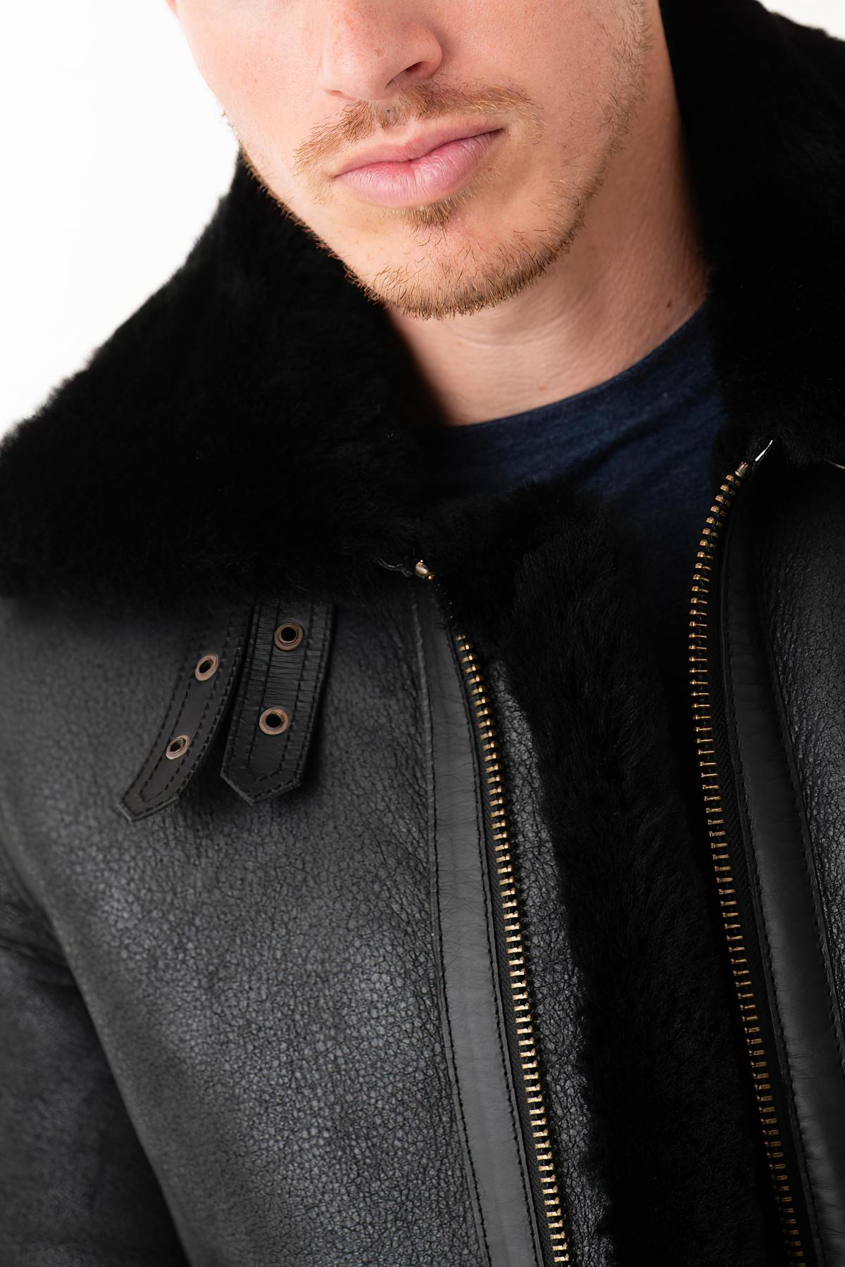 Sheepskin leather bomber - Image n°7