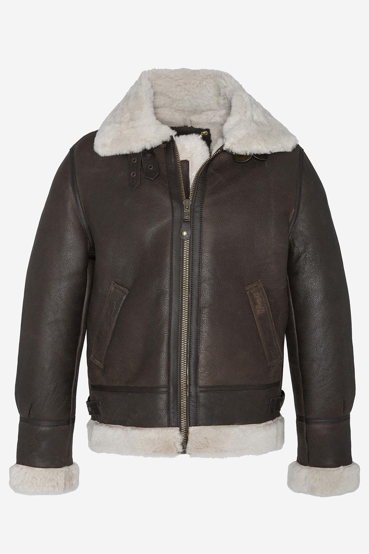Schott's heavyweight shearling bomber, inspired by WWII aviators. - Image n°4